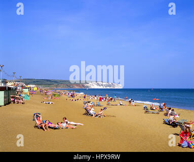 Strand Blick, Sandown, Isle Of Wight, England, Vereinigtes Königreich Stockfoto