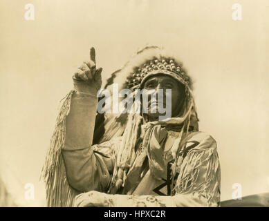 Eine Stoney indischen Chief, Alberta, Kanada Stockfoto
