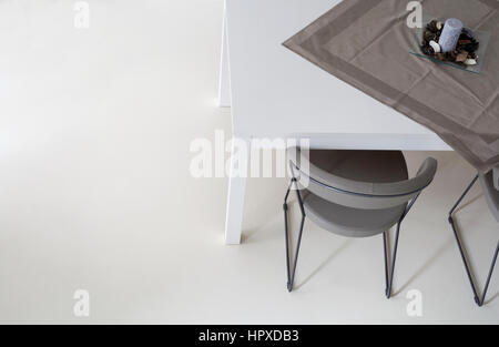 Einfache weiße Esszimmer Detail Stockfoto