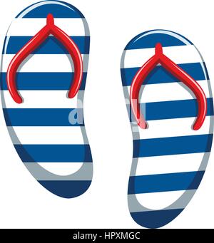 Paar der blau gestreifte Sandalen illustration Stock Vektor