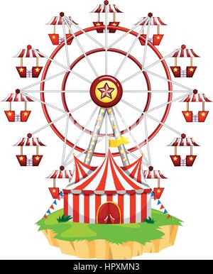 Riesenrad auf Insel illustration Stock Vektor