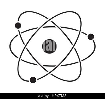 Atom-Symbol Vektor in weißen Hintergrund isoliert. Stock Vektor