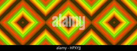 nahtlose Muster aus Quadraten blended Streifen von Farbe in den Farben Orange, gelb und grün Stockfoto