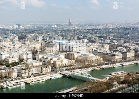 Der Fluss seine angesehen vom Eiffelturm, UNESCO World Heritage Site, Ile-de-France, Paris, Frankreich Stockfoto