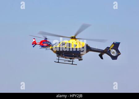 Polizei-Hubschrauber Stockfoto