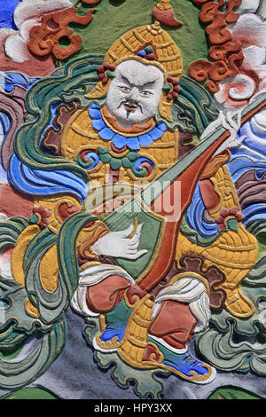 Wächter des Tempels. Dashang Kagyu Ling Kongregation. Tempel der tausend Buddhas. Stockfoto