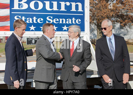 Iowa Gouverneur Terry Branstad, die längste Umhüllung Gouverneur in der amerikanischen Geschichte, besuchen die Stadt Burlington. US-Botschafter in China. Stockfoto