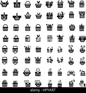 Icons Set 64 Einkaufswagenposition Stock Vektor