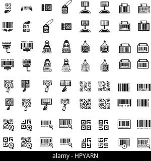 Barcodes und QR Code Vector set 64 Artikel Stock Vektor