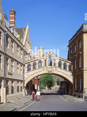 Die Seufzerbrücke (Hertford Brücke), New College Lane, Oxford, Oxfordshire, England, Vereinigtes Königreich Stockfoto