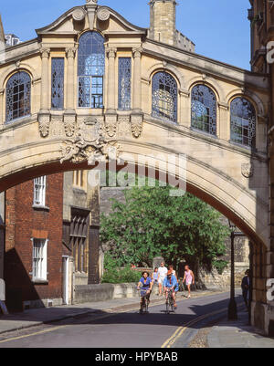 Die Seufzerbrücke (Hertford Brücke), New College Lane, Oxford, Oxfordshire, England, Vereinigtes Königreich Stockfoto