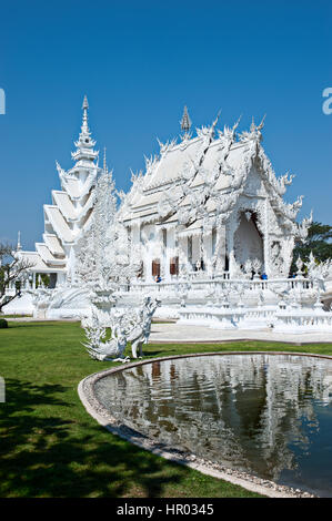 Der weiße Tempel, Wat Rong Khun, Chiang Rai, Thailand Stockfoto