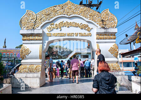 Den nördlichsten Punkt in Thailand, Mae Sai, Chiang Rai Stockfoto