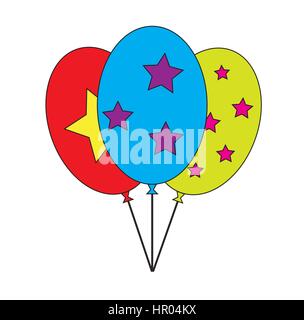 Luftballons mit Sternen Icons Vektor isolierten in weißen Hintergrund. Stock Vektor
