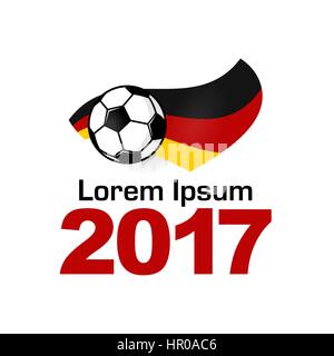 Emblem-Symbol für die Fußball-Europameisterschaft. Stilisierte Konzept Web-Banner-Fußballspiel für Unterhaltungen und Spieler. Deutsche Flagge und fussball Ball. Stock Vektor