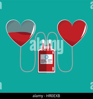 Tasche-Transfusion-Herz-Blut Stock Vektor