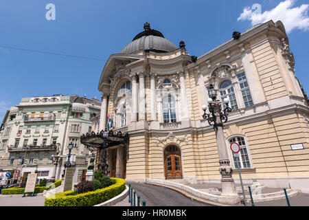 Vígszínház, Comedy-Theater, entworfen von Fellner und Helmer, Szent István Krt, Pest, Budapest Stockfoto