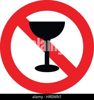 kein Alkohol-Symbol dargestellt auf einem weißen Hintergrund in Vektor Stock Vektor