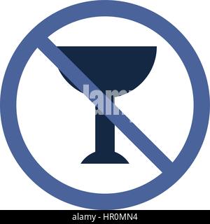 kein Alkohol-Symbol dargestellt auf einem weißen Hintergrund in Vektor Stock Vektor