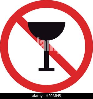 kein Alkohol-Symbol dargestellt auf einem weißen Hintergrund in Vektor Stock Vektor