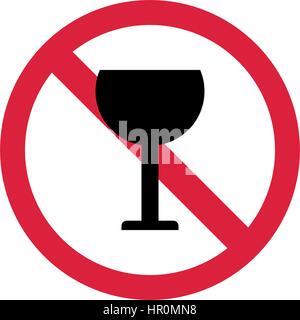kein Alkohol-Symbol dargestellt auf einem weißen Hintergrund in Vektor Stock Vektor