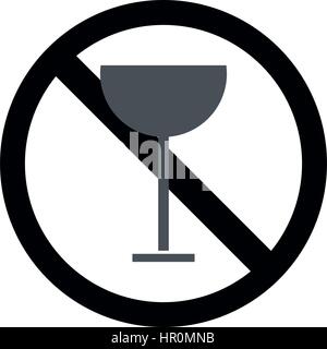 kein Alkohol-Symbol dargestellt auf einem weißen Hintergrund in Vektor Stock Vektor