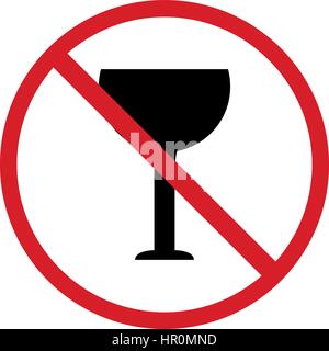 kein Alkohol-Symbol dargestellt auf einem weißen Hintergrund in Vektor Stock Vektor
