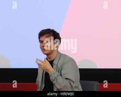 Dublin, Irland. 25. Februar 2017. Schauspieler Scott Chambers, nachdem sein Film 'Chicken' über zwei zwei Brüder, die Dublin International Filmfestival 2017 Credit: Reinhard Doberstein/Alamy Live News Stockfoto