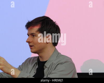 Dublin, Irland. 25. Februar 2017. Schauspieler Scott Chambers, nachdem sein Film 'Chicken' über zwei zwei Brüder, die Dublin International Filmfestival 2017 Credit: Reinhard Doberstein/Alamy Live News Stockfoto