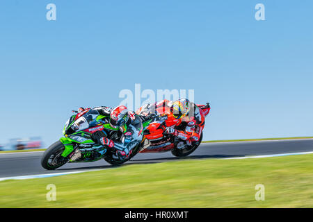 Melbourne, Australien. 26. Februar 2017. Jonathan Rea #1 (GBR) während der 2017 MOTUL FIM Superbike Weltmeisterschaft, Australien am 26. Februar 2017. Bildnachweis: Dave Hewison Sport/Alamy Live-Nachrichten Stockfoto