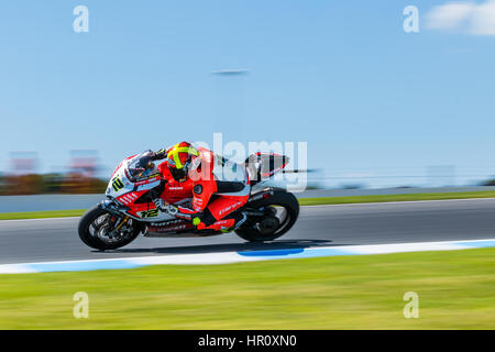 Melbourne, Australien. 26. Februar 2017. Xavi Fores #12 (ESP) während der 2017 MOTUL FIM Superbike Weltmeisterschaft, Australien am 26. Februar 2017. Bildnachweis: Dave Hewison Sport/Alamy Live-Nachrichten Stockfoto