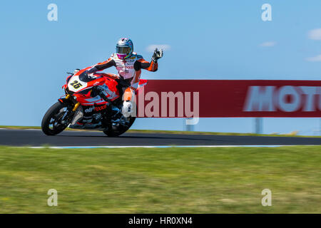 Melbourne, Australien. 26. Februar 2017. Joshua Brookes #25 (AUS) während der 2017 MOTUL FIM Superbike Weltmeisterschaft, Australien am 26. Februar 2017. Bildnachweis: Dave Hewison Sport/Alamy Live-Nachrichten Stockfoto