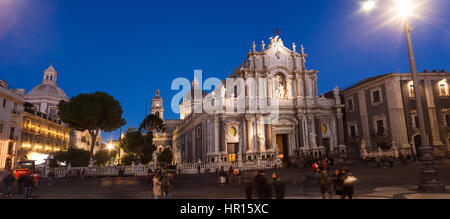 CATANIA, Italien - Januar, 01: Ansicht von Catania Kathedrale und die Kirche der Abtei von Sant ' Agata am 1. Januar 2017 Stockfoto