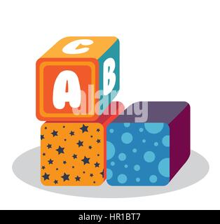 Blöcke mit Alphabet Spielzeug Stock Vektor