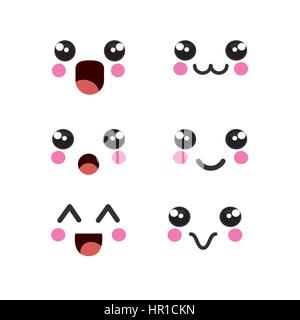 Emoticons Gesichter Zeichen Symbole Stock Vektor