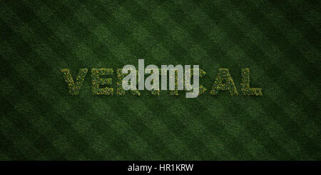 VERTIKAL - frisches Grass Briefe mit Blumen und Löwenzahn - 3D gerenderten Lizenzgebühren frei Bild. Einsetzbar für Online-Bannerwerbung und Direct mailer Stockfoto