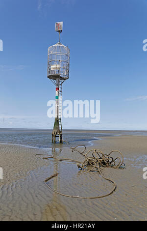 Zuflucht Leuchtturm, Nordsee, Wattenmeer, Cuxhaven, Deutschland, Europa Stockfoto
