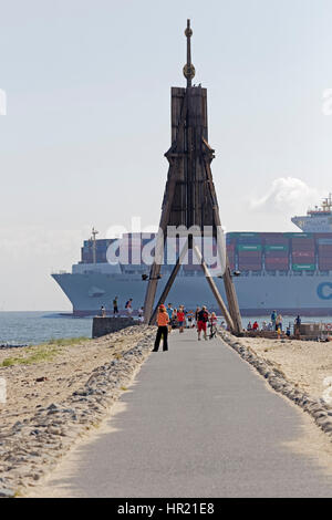 Kugelbake, Cuxhaven, Niedersachsen, Deutschland, Europa zu senken Stockfoto