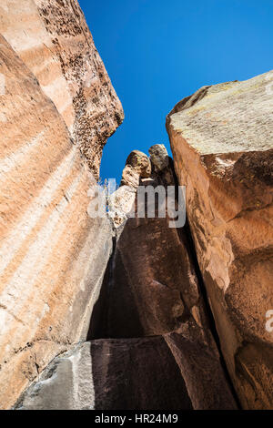 Felswände bei Kletterern beliebt; Penitente Canyon; Colorado; USA Stockfoto