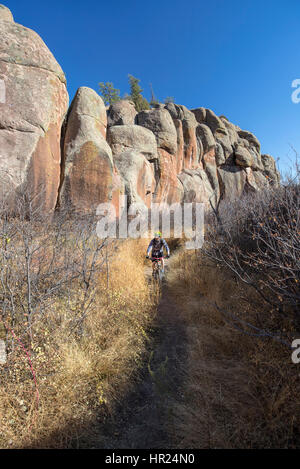 Mountainbiker, Penitente Canyon; Colorado; USA Stockfoto