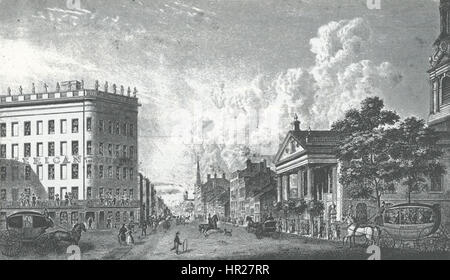 New York Broadway St. Paulus-Kapelle, 1831 Stockfoto