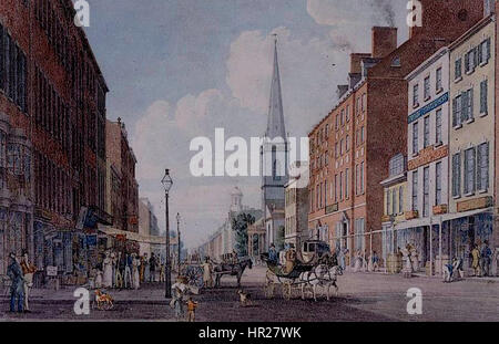 New York Broadway Dreifaltigkeitskirche 1830 Stockfoto