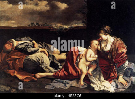 Orazio Gentileschi - Ruhe auf der Flucht nach Ägypten - WGA8591 Stockfoto