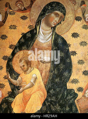 Paolo Veneziano - Dogen Francesco Dandolo und seine Frau vorgestellt, die Madonna (Detail) - WGA17005 Stockfoto