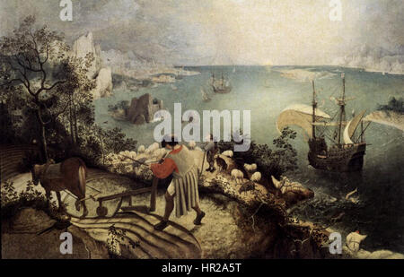 Pieter Bruegel der ältere - Landschaft mit dem Sturz des Ikarus - WGA03321 Stockfoto