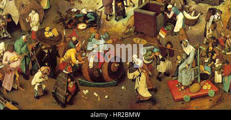 Pieter Bruegel der Elder-The Kampf zwischen Karneval und Fastenzeit Detail 3 Stockfoto