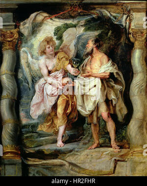 Rubens - der Prophet Elia Empfang von Brot und Wasser von einem Engel - WGA20436 Stockfoto