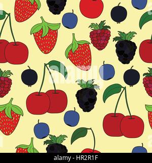 abstrakte Doodle Beere nahtlose Muster Stock Vektor