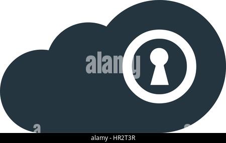 Cloud Computing mit Sicherheit Icon Design Stock Vektor