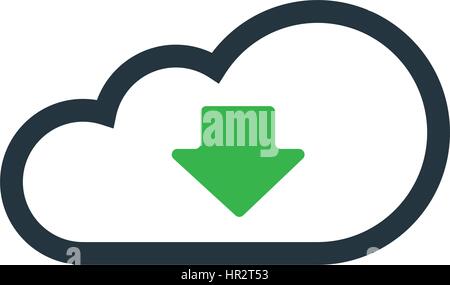 Cloud Computing mit Download-Icon-Design Stock Vektor